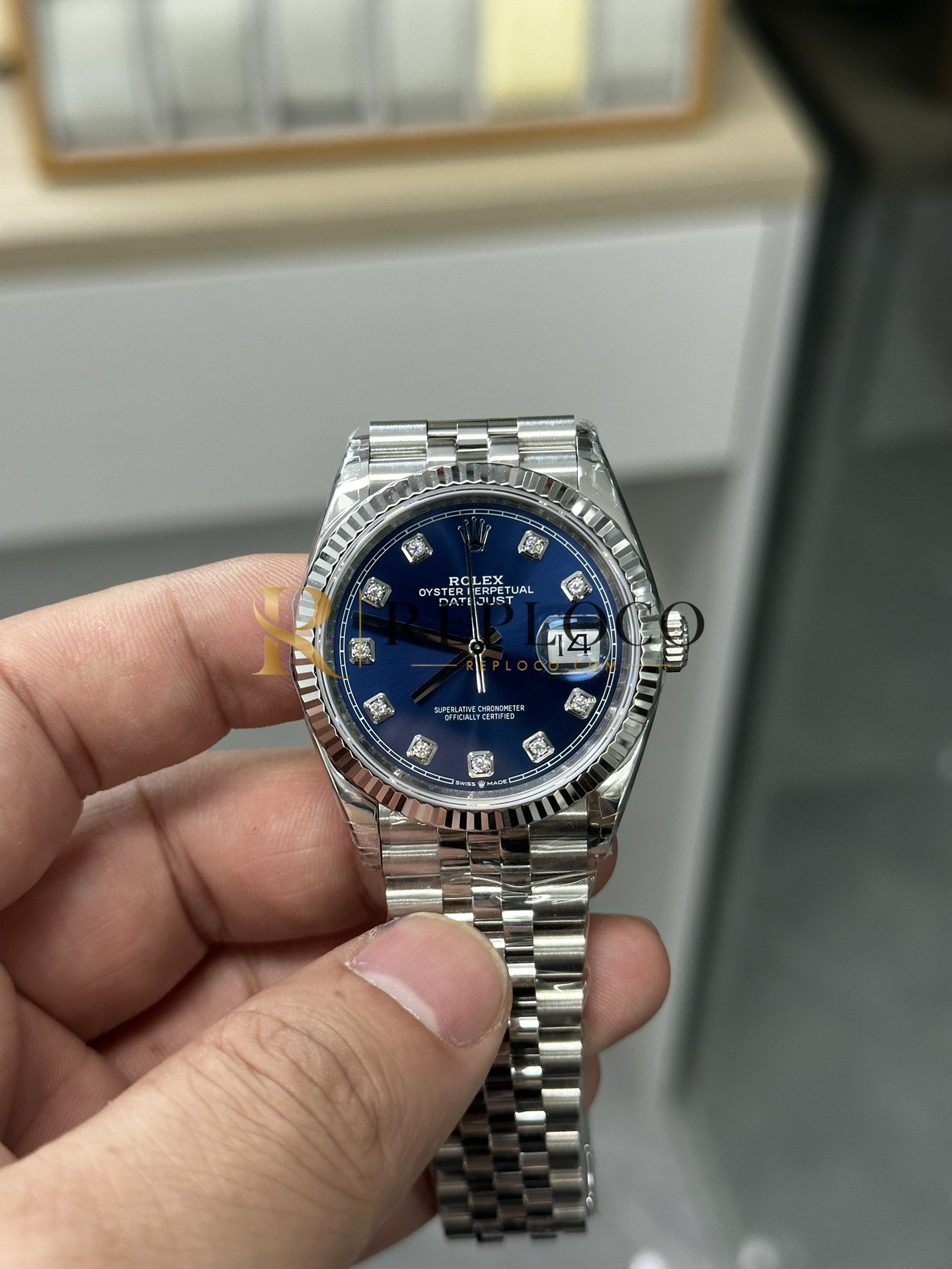 VS 공장 롤렉스 데이트저스트 36mm 126234 선버스트 블루 다이아몬드 다이얼 쥬빌리 브레이슬릿 1:1 슈퍼클론 DD3235 무브먼트