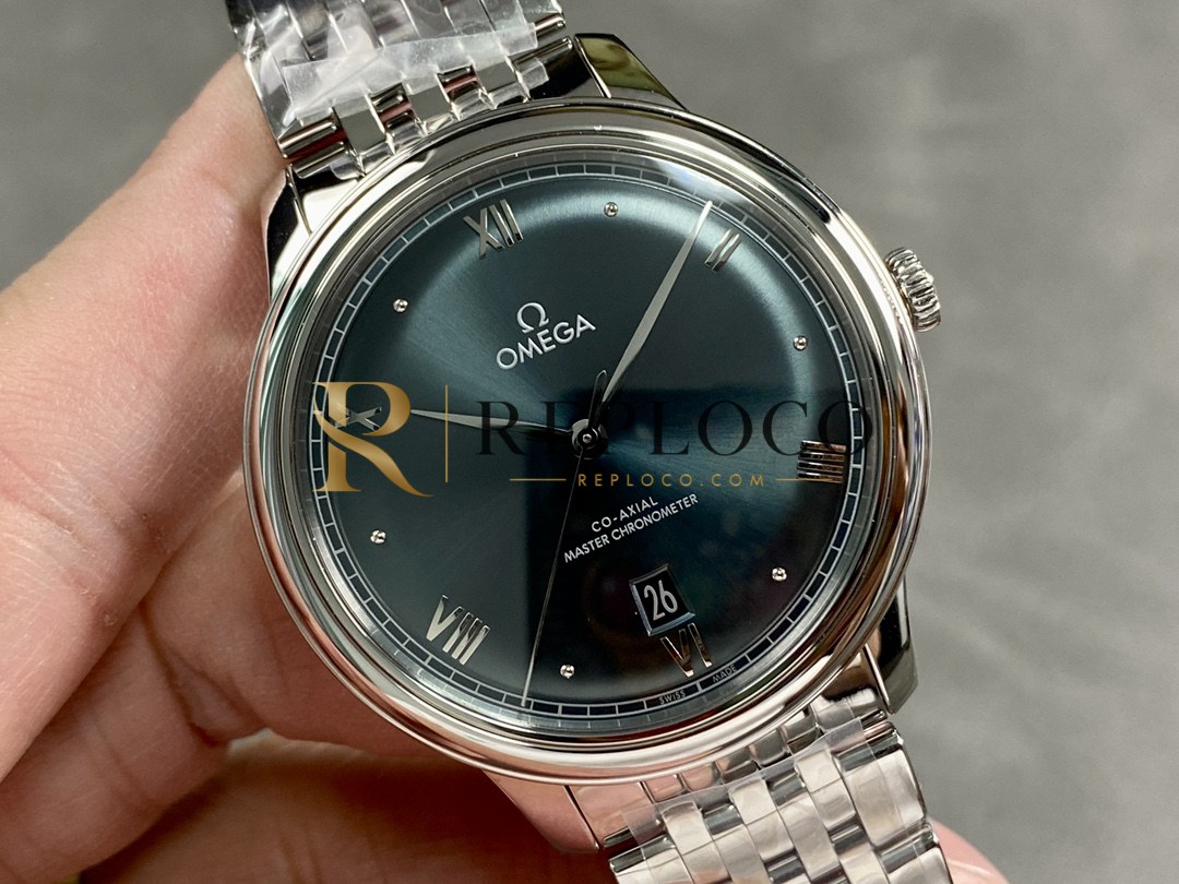 VS 공장 오메가 드빌 프레스티지 40mm 파인 그린 다이얼 스테인리스 스틸 브레이슬릿 (434.10.40.20.10.001) 1:1 슈퍼클론 단동 DD8800 무브먼트 탑재 - 이미지 4