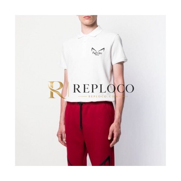 ✨[펜디]Fendi 2020 Mens Logo Casual Cotton Polo Short Sleeved Tshirts - 펜디 2020 남성 로고 캐쥬얼 코튼 폴로 반팔티 Fen0628x.Size(m - 2xl).화이트