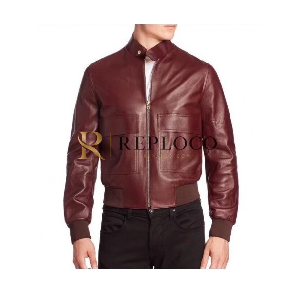 ✨[버버리]Burberry 2020 Mens Casual Leather Jackets - 버버리 2020 남성 캐쥬얼 가죽 자켓 Bur03377x.Size(m - 3xl).버건디