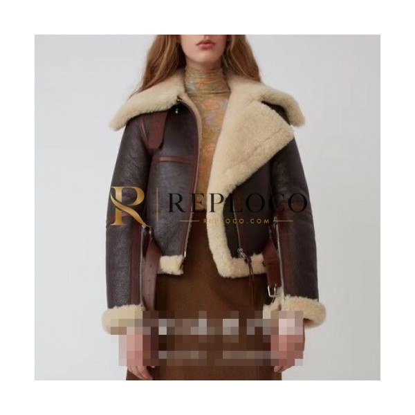 ✨Acne Sstudios 2019 Womens Casual Leather Jacket - 아크네 2019 여성 캐쥬얼 가죽 자켓 Acn0043x.Size(s - 2xl).브라운
