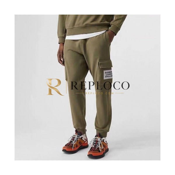 ✨[버버리]Burberry 2020 Mens Logo Casual Cotton Training Pants - 버버리 2020 남성 로고 캐쥬얼 코튼 트레이닝 팬츠 Bur02019x.Size(s - 2xl).그린