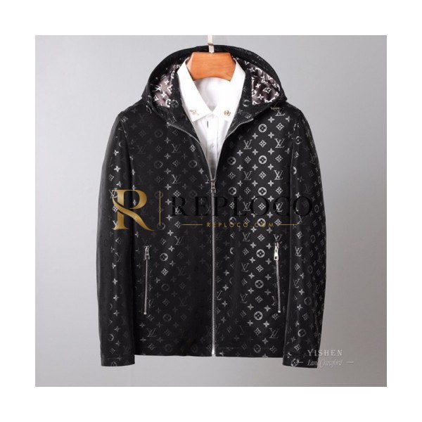 ✨[루이비통]Louis vuitton 2020 Mens Logo Leather Jackets - 루이비통 2020 남성 로고 가죽 자켓 Lou02466x.Size(m - 3xl).블랙