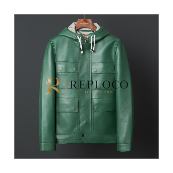 ✨Burberry 2019 Mens Casual Leather Jacket - 버버리 2019 남성 캐쥬얼 레더 자켓 Bur01278x.Size(m - 3xl).그린