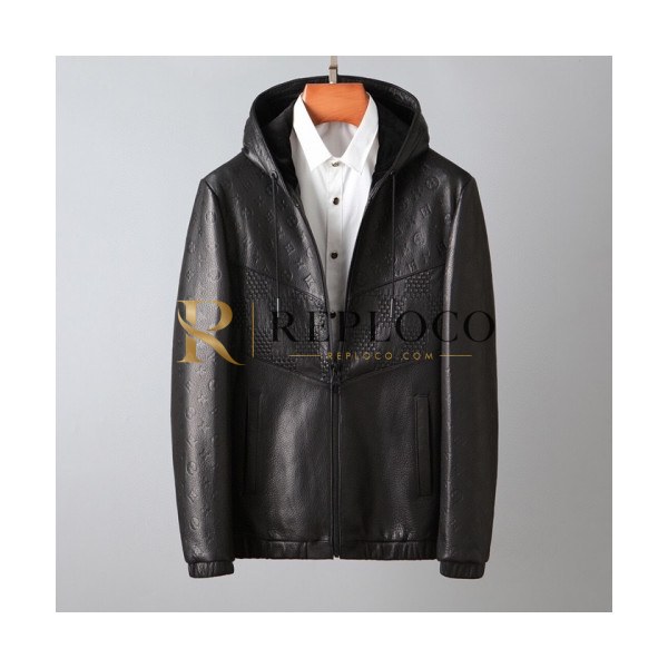 ✨Louis vuitton Mens Logo Leather Jackets Black - 루이비통 2021 남성 로고 가죽 자켓 Lou03789x Size(m - 3xl) 블랙