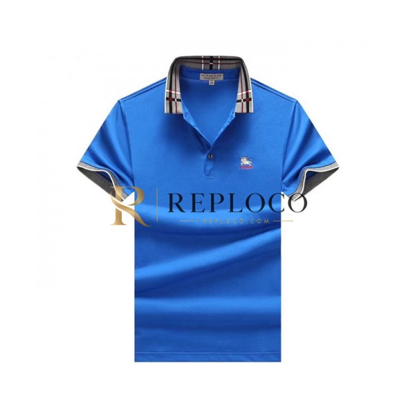 ✨[매장판]Burberry 2019 Mens Logo Silket Short Sleeved Polo Tshirt - 버버리 2019 남성 로고 실켓 폴로 반팔티 Bur01644x.Size(m - 3xl).블루