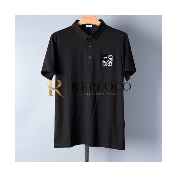 ✨Loewe Mens Smile Short Sleeved Tshirts Black - 로에베 2021 남성 폴로 반팔티 Loe0449x Size(m - 3xl) 블랙
