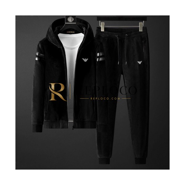 ✨[알마니]Emporio Armani 2019 Mens Casual Velvet Training Clothes&Pants - 알마니 2019 남성 캐쥬얼 벨벳 트레이닝복&팬츠 Arm0531x.Size(m - 4xl).블랙