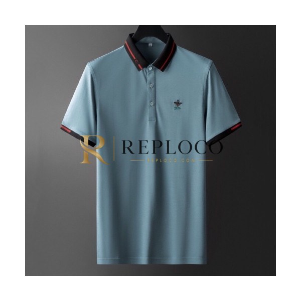 ✨[매장판]Gucci 2020 Mens Logo Silket Short Sleeved Polo Tshirts - 구찌 2020 남성 로고 실켓 폴로 반팔티 Guc02753x.Size(m - 3xl).블루