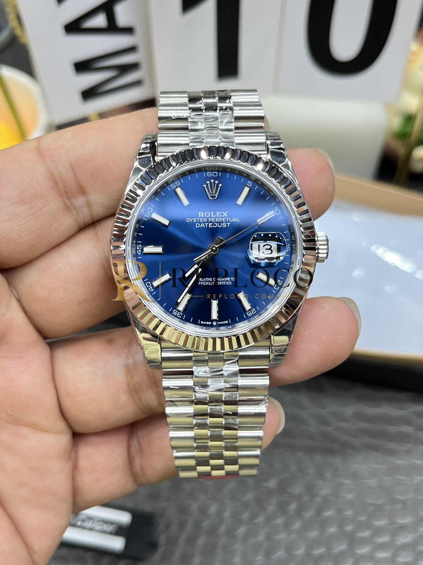VS 공장 롤렉스 데이트저스트 41mm 126334 블루 선버스트 다이얼 플루티드 베젤 쥬빌리 브레이슬릿 1:1 슈퍼클론 DD3235 무브먼트