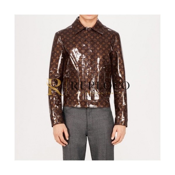 ✨Louis vuitton Mens Logo Leather Jackets Brown - 루이비통 2021 남성 로고 가죽 자켓 Lou03610x Size(m - 3xl) 브라운