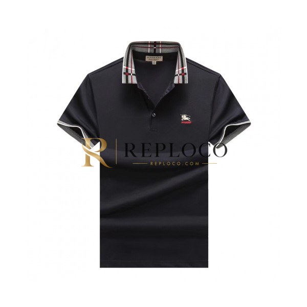 ✨[매장판]Burberry 2019 Mens Logo Silket Short Sleeved Polo Tshirt - 버버리 2019 남성 로고 실켓 폴로 반팔티 Bur01643x.Size(m - 3xl).블랙