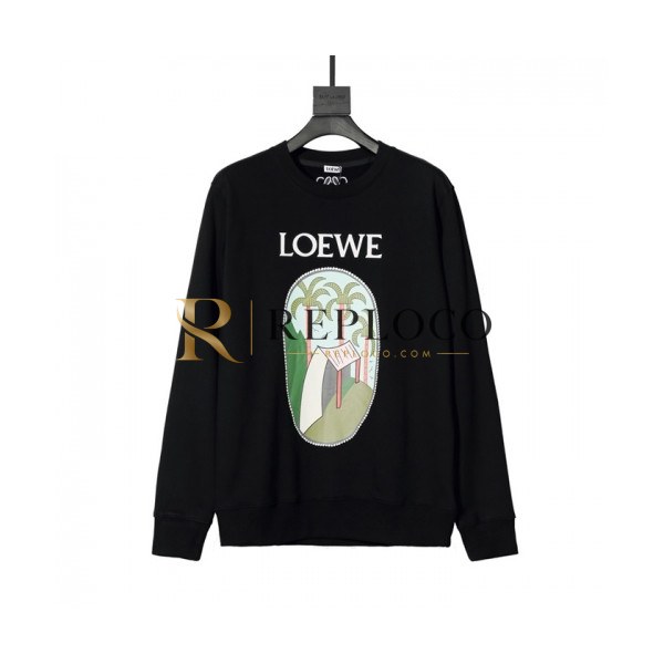 ✨[로에베]Loewe 2020 Mens Logo Crew-neck Cotton Tshirts - 로에베 2020 남성 로고 크루넥 코튼 긴팔티 Loe0342x.Size(xs - l).블랙