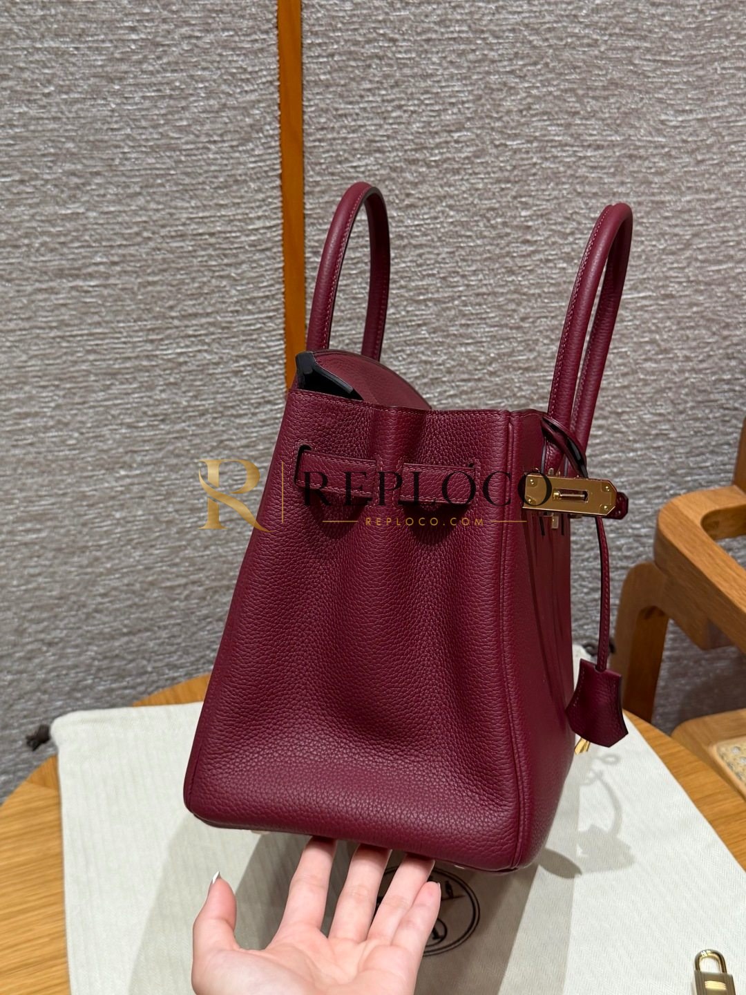 올수공 에르메스 버킨 30 Rouge H 토고 가죽 골드 하드웨어 상세 이미지 9