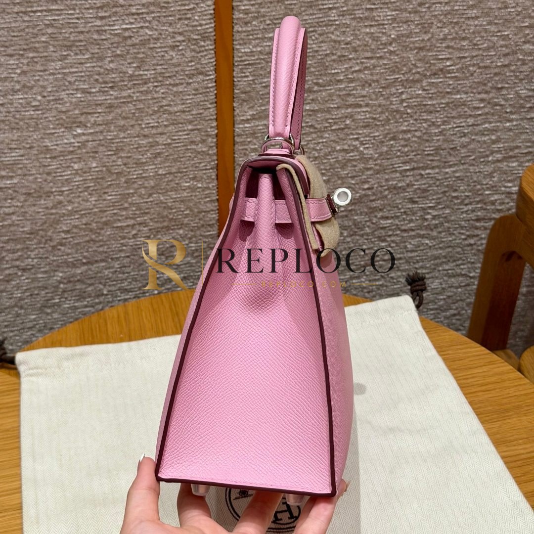 올수공 에르메스 켈리 25 Mauve Sylvestre 앱송 가죽 팔라듐 하드웨어 상세 이미지 2