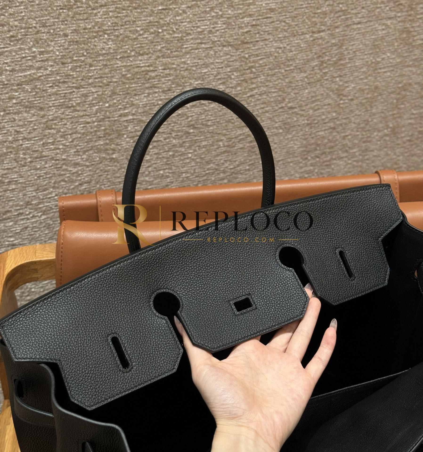 올수공 에르메스 40 noir 토고 가죽 골드 하드웨어 상세 이미지 12