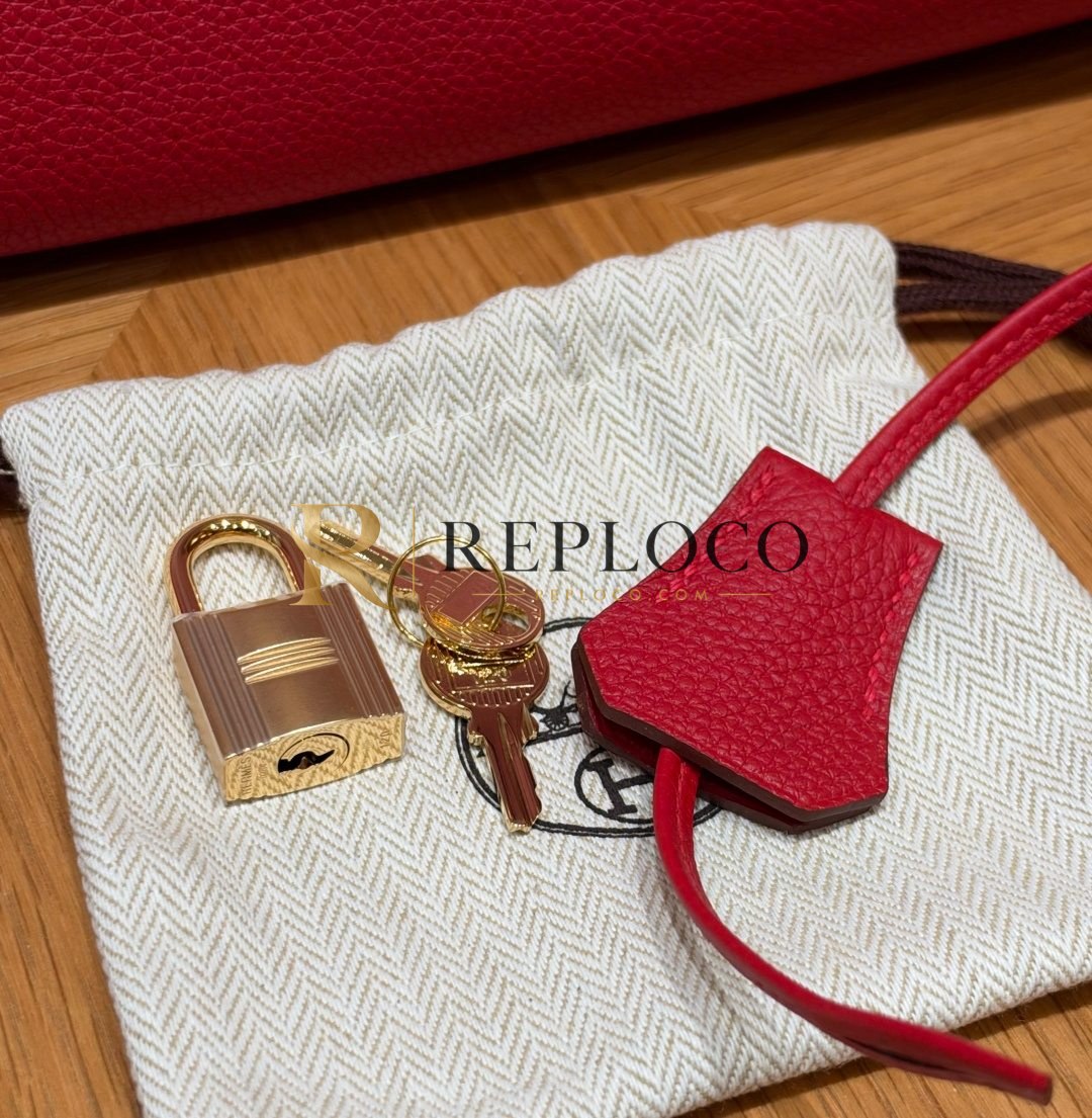 올수공 에르메스 버킨 40 Rouge casque 토고 가죽 골드 하드웨어 상세 이미지 16