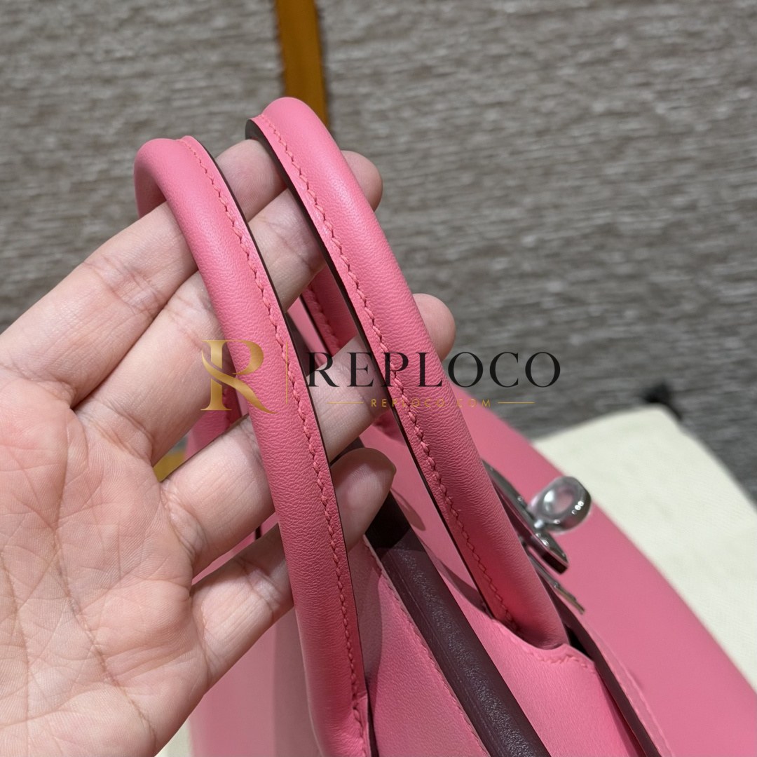 올수공 에르메스 버킨 25 로즈 립스틱 스위프트 팔라듐 하드웨어 상세 이미지 7