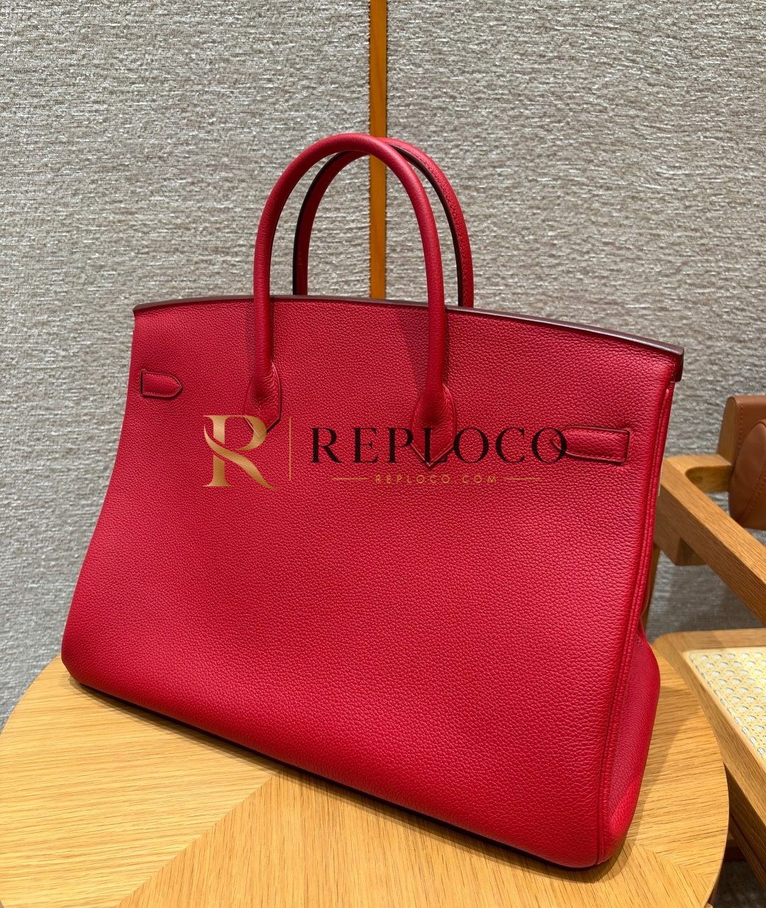 올수공 에르메스 버킨 40 Rouge casque 토고 가죽 골드 하드웨어 상세 이미지 2