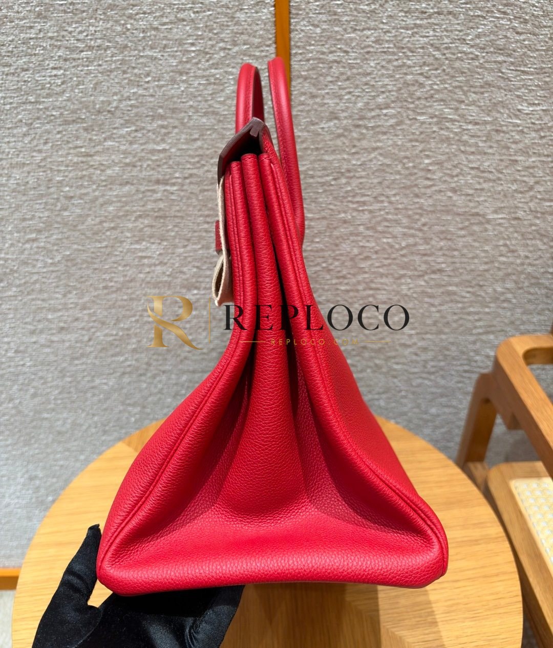 올수공 에르메스 버킨 40 Rouge casque 토고 가죽 골드 하드웨어 상세 이미지 3