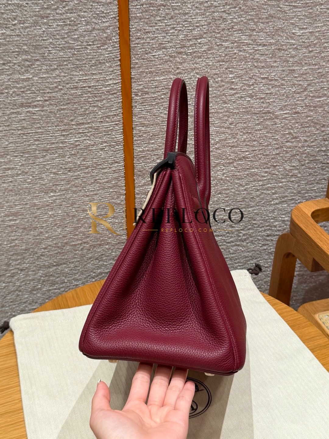 올수공 에르메스 버킨 30 Rouge H 토고 가죽 골드 하드웨어 상세 이미지 3