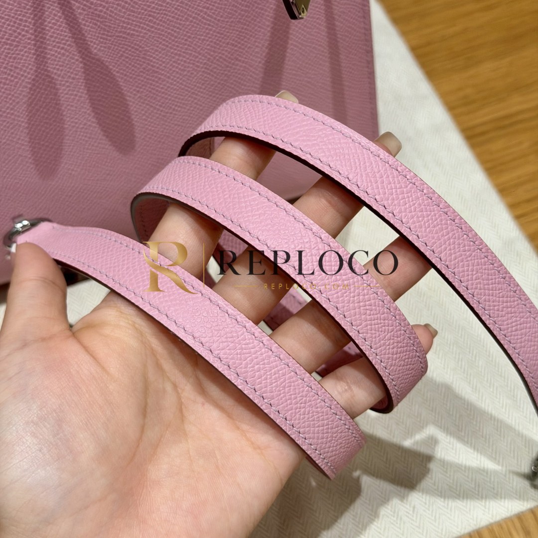 올수공 에르메스 켈리 25 Mauve Sylvestre 앱송 가죽 팔라듐 하드웨어 상세 이미지 18