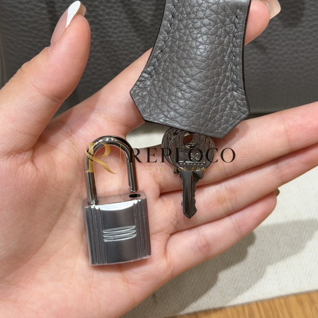 올수공 에르메스 버킨 25 Etain 토고 가죽 팔라듐 하드웨어 상세 이미지 13
