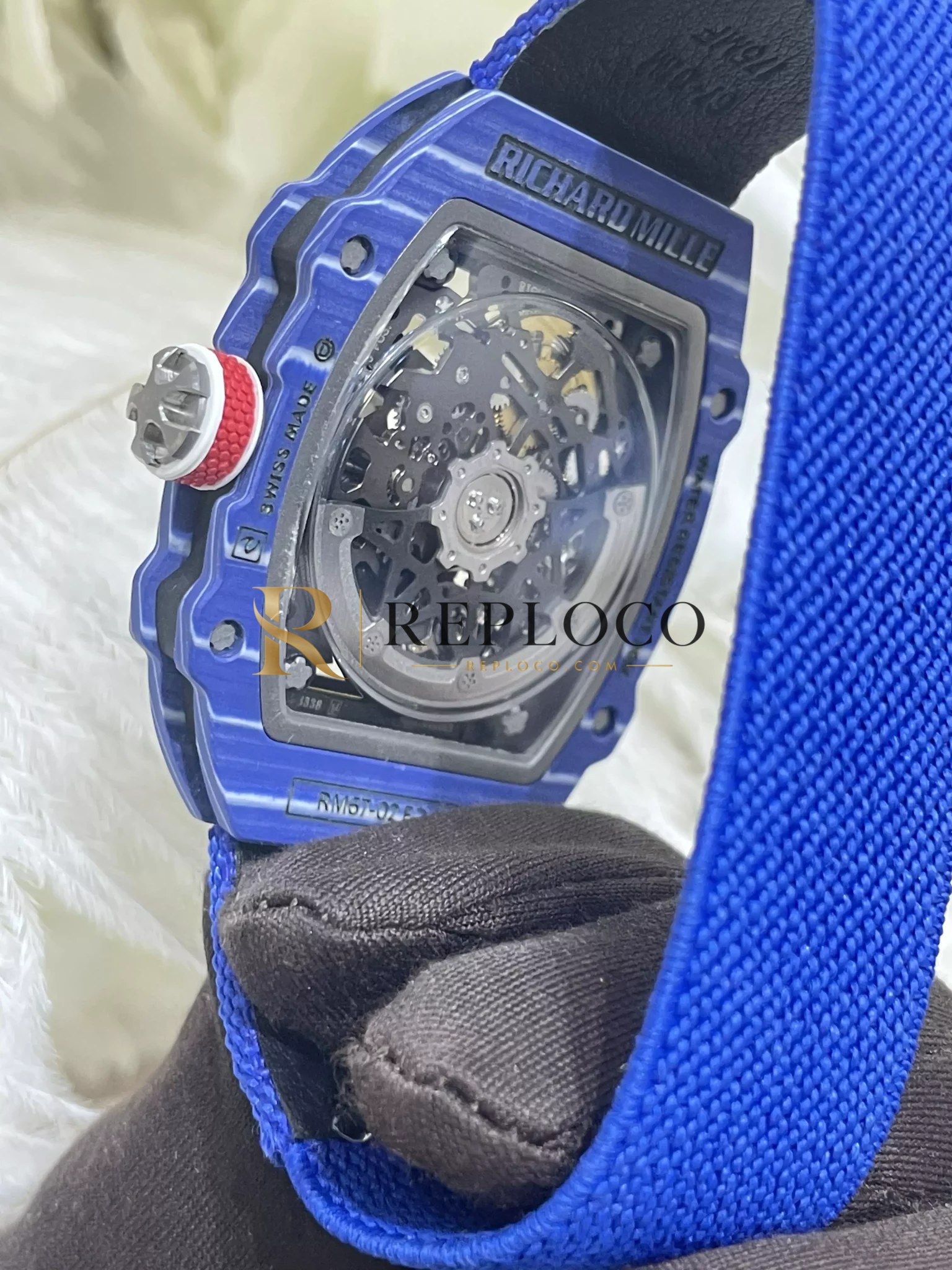 CNC 1:1 커스텀 제작 리차드밀 엑스트라 플랫 페르난도 알론소 에디션 블루 카본 케이스 RM67-02 상세 이미지 5