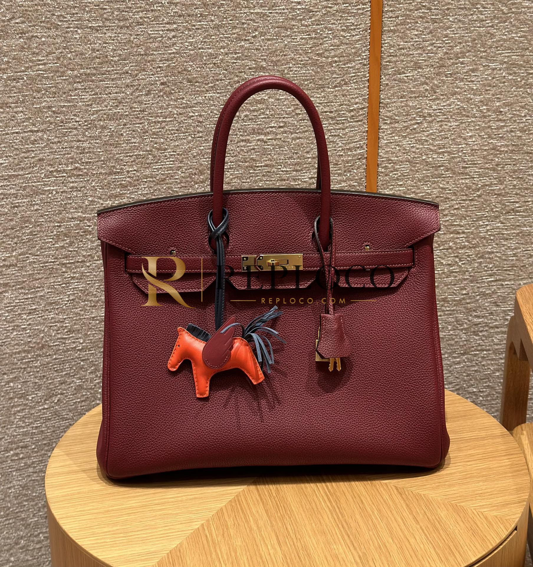 올수공 에르메스 35 Rouge H 토고 가죽 골드 하드웨어