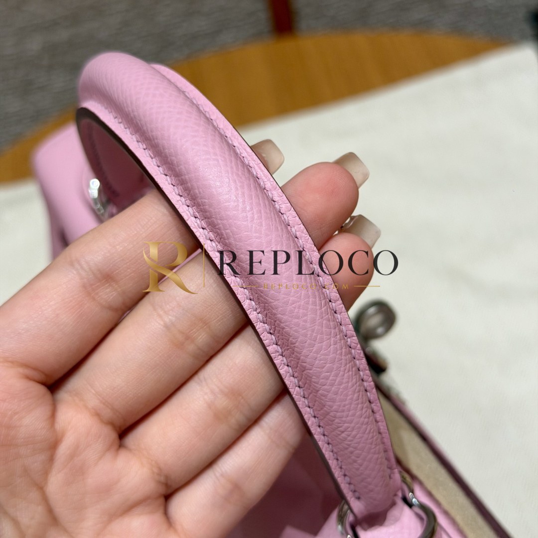 올수공 에르메스 켈리 25 Mauve Sylvestre 앱송 가죽 팔라듐 하드웨어 상세 이미지 9