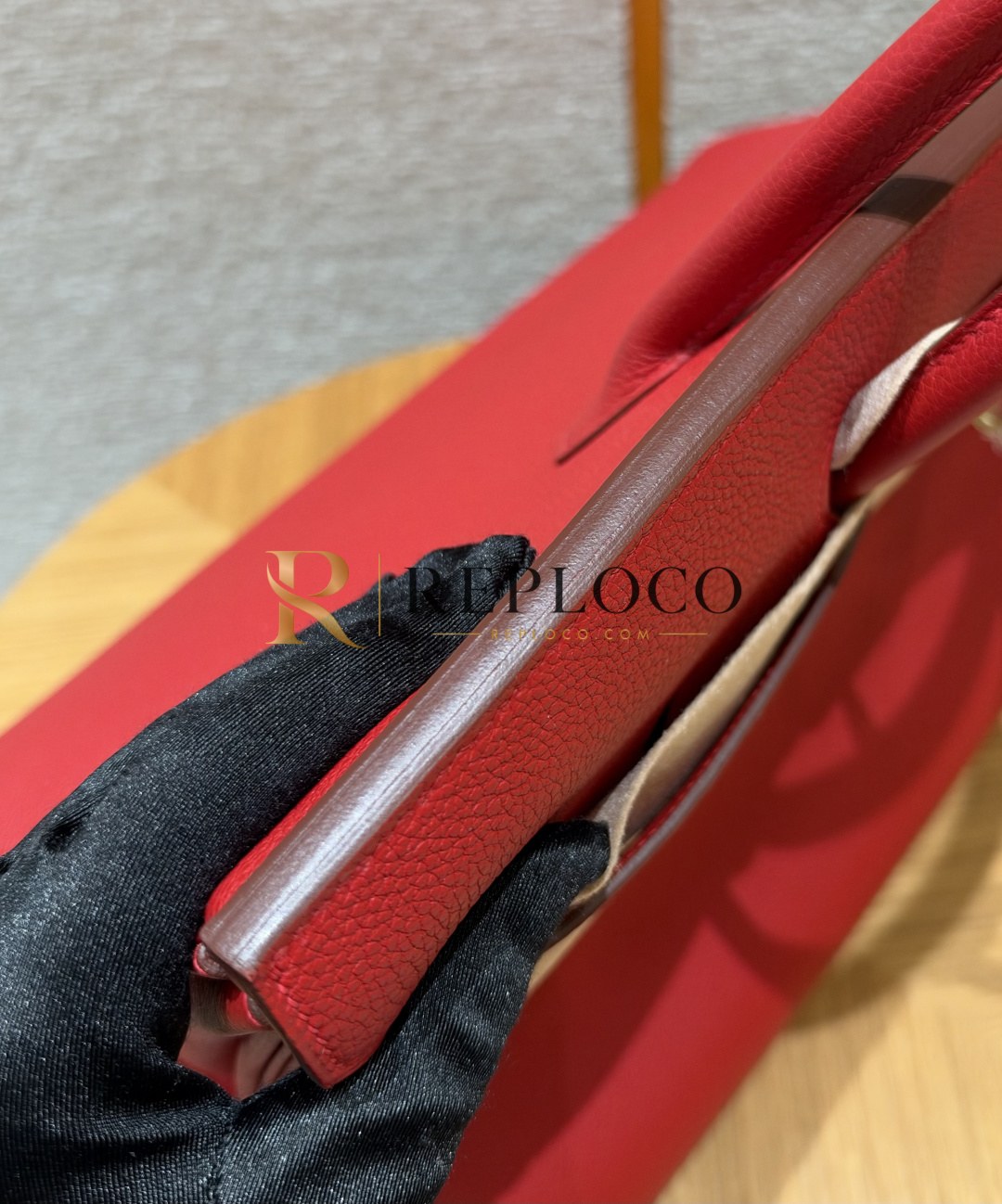 올수공 에르메스 버킨 40 Rouge casque 토고 가죽 골드 하드웨어 상세 이미지 11